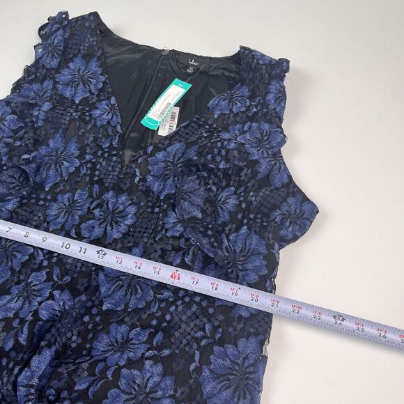 New Lulus Molinetto Floral Lace Ruffled Maxi Dress 3X Navy - Picture 9 of 16